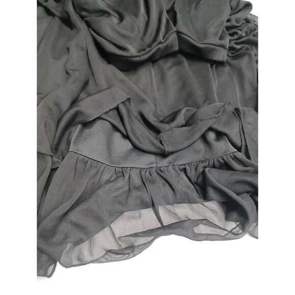 Connected Woman Black Chiffon Asymmetrical Skirt Sz L Elastic Waist Y2K - Picture 3 of 5